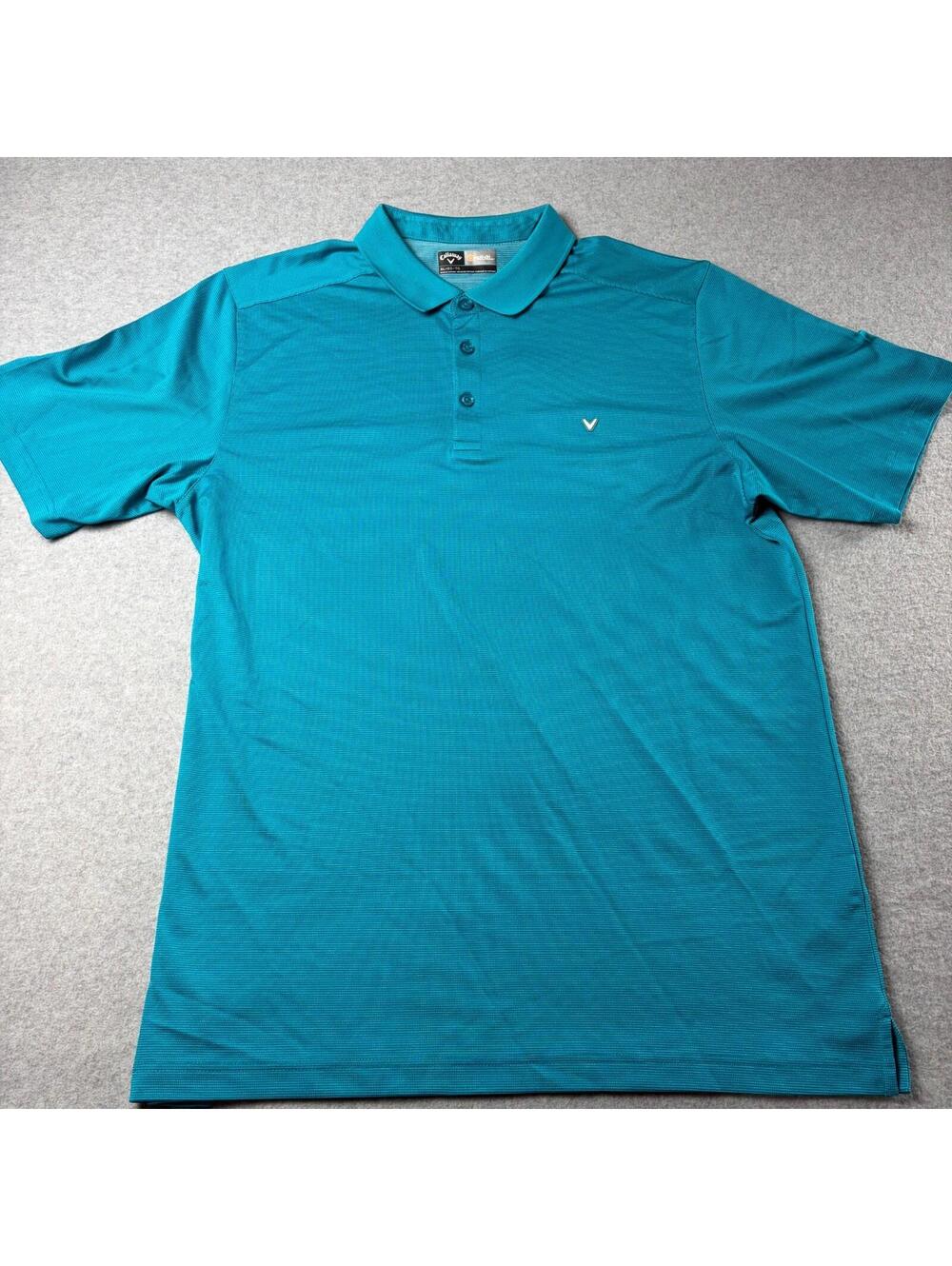 Callaway Opti-Dri Performance Polo Golf Shirt Mens XL Teal Short Sleeve